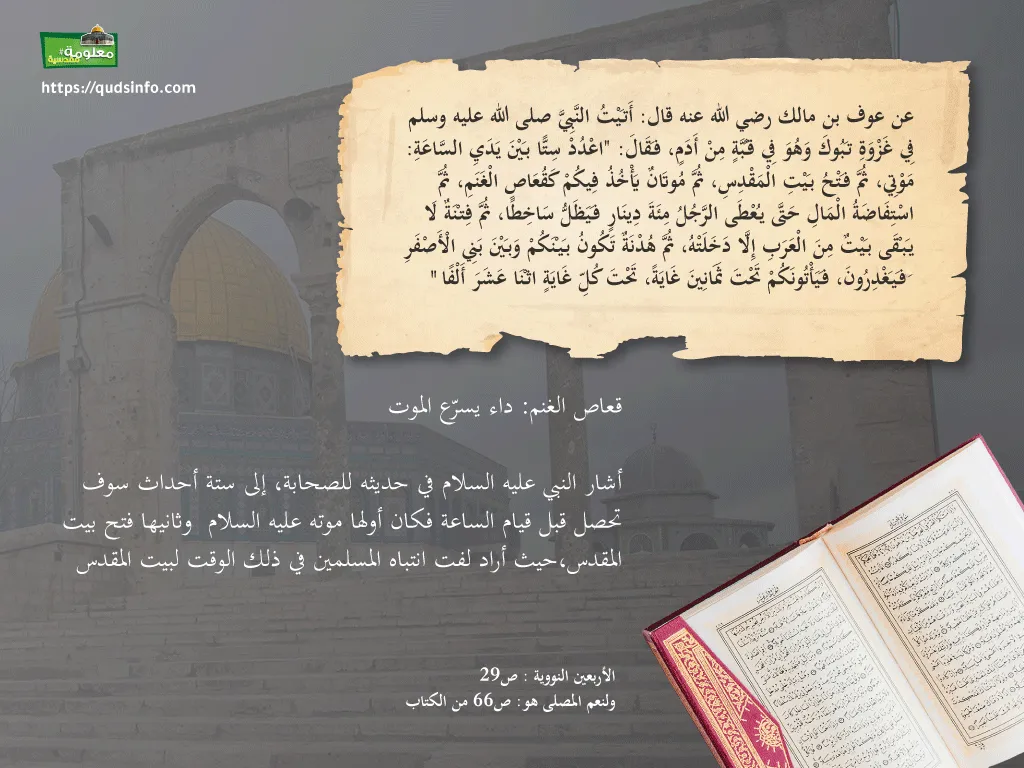 فتح بيت المقدس والساعة في الحديث النبوي